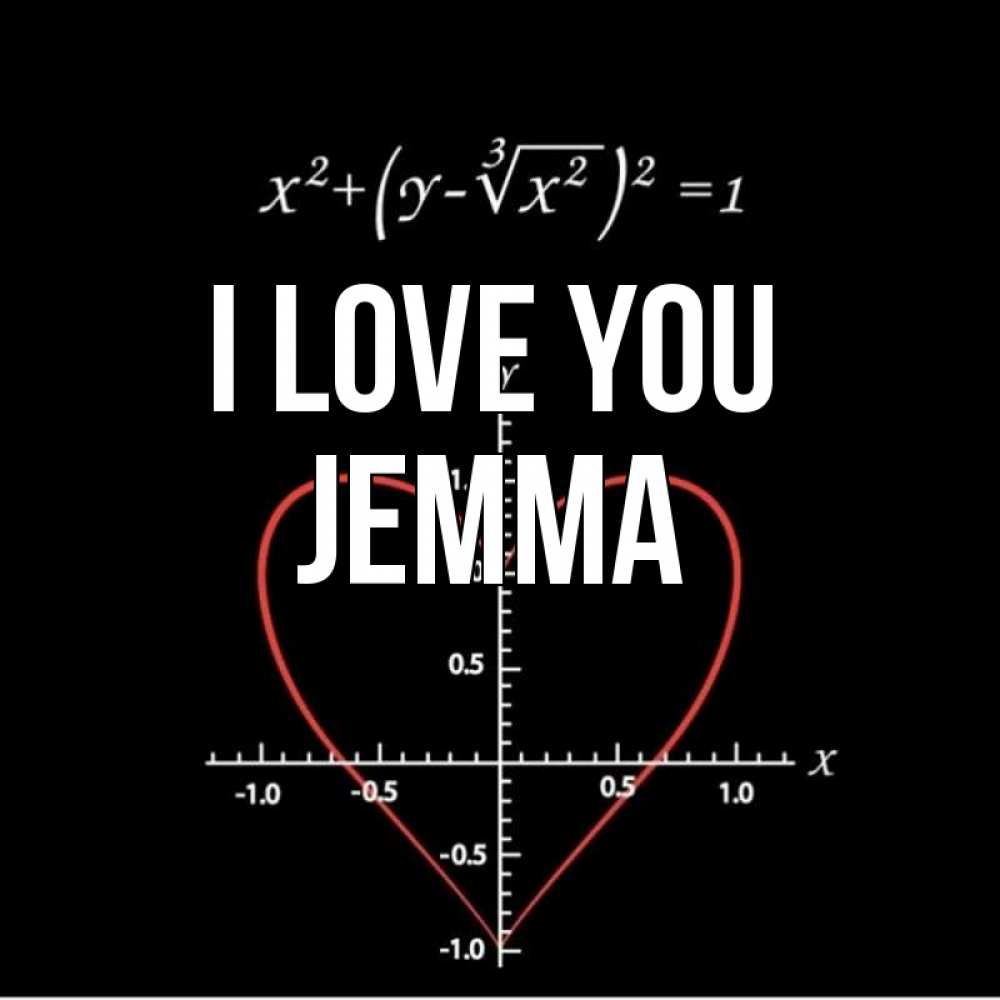 Greetings card с именем, Jemma I love you сердечная формула Greetings with text for free download 