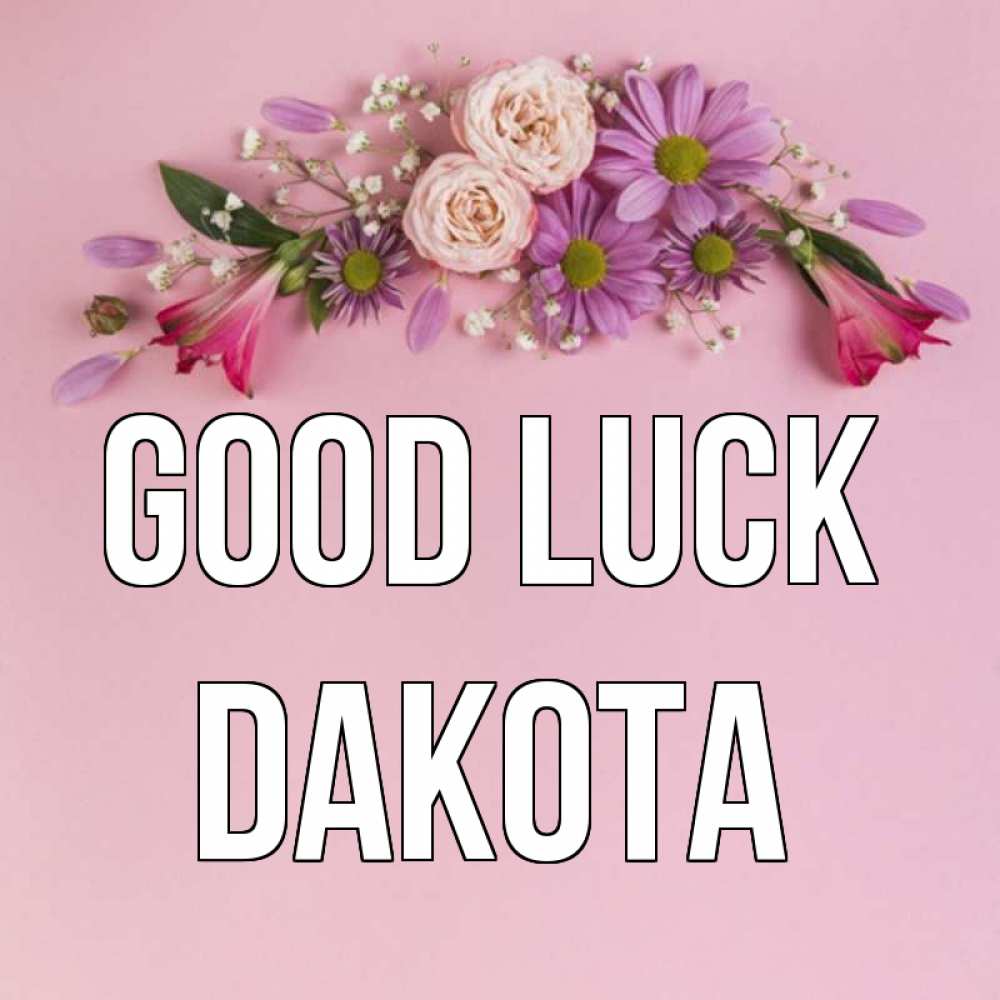 Greetings card с именем, Dakota Good luck розовый фон Greetings with text for free download 