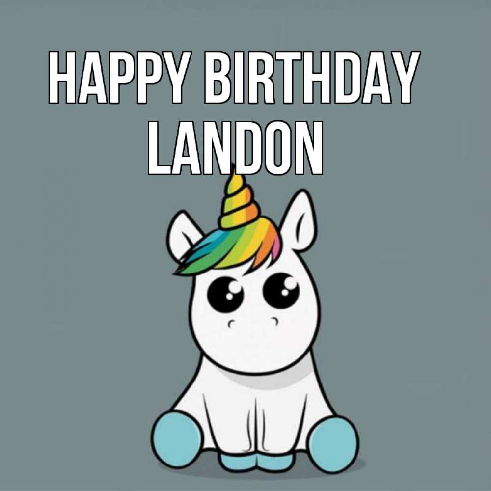 Greetings card с именем, Landon Happy Birthday пони Greetings with text for free download 