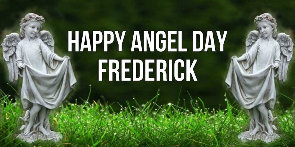 Greetings card с именем, Frederick happy angel day небо, ангел, девушка Greetings with text for free download 