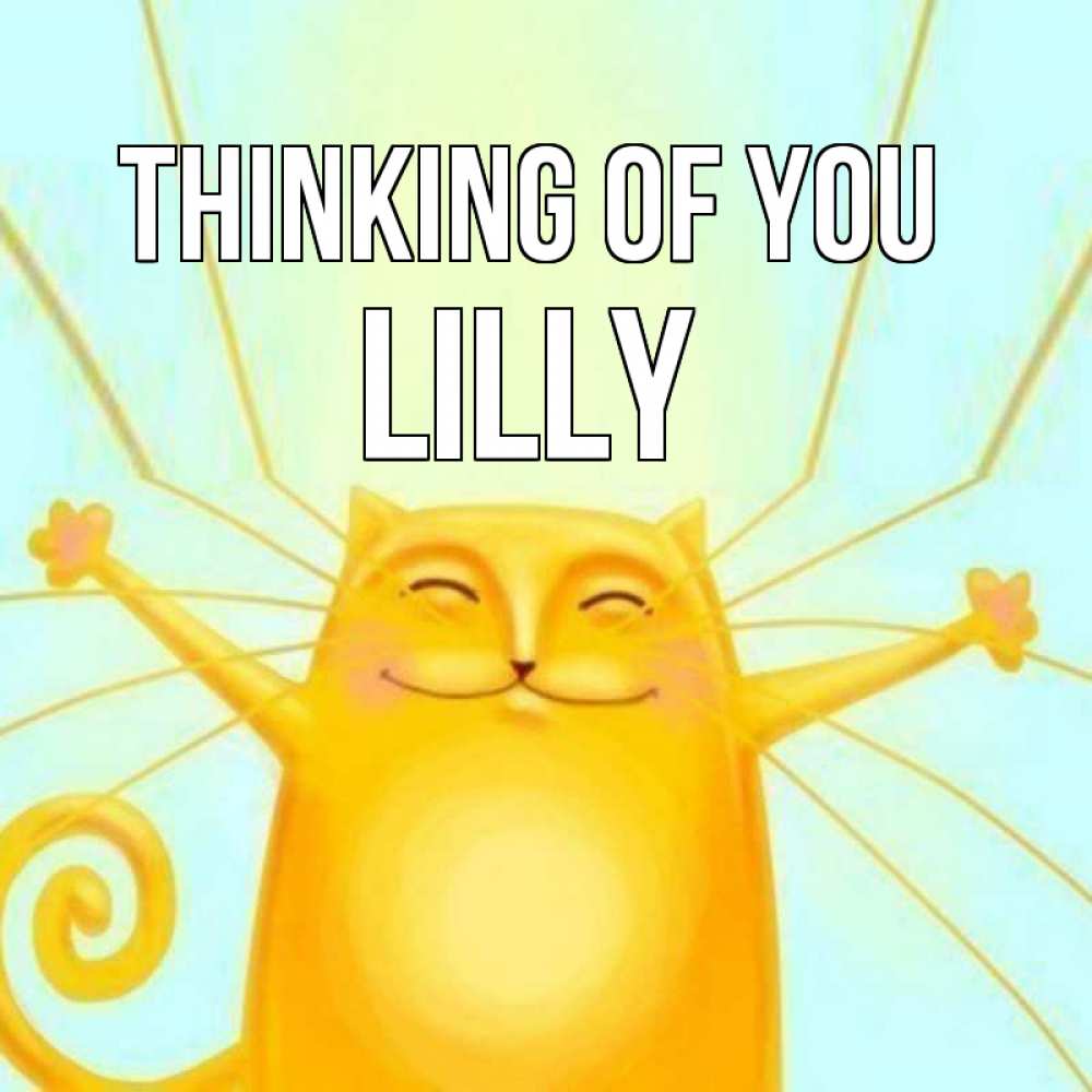 Greetings card с именем, Lilly Thinking of you обнимашки Greetings with text for free download 