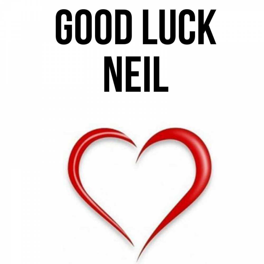 Greetings card с именем, Neil Good luck для удачливых людей Greetings with text for free download 