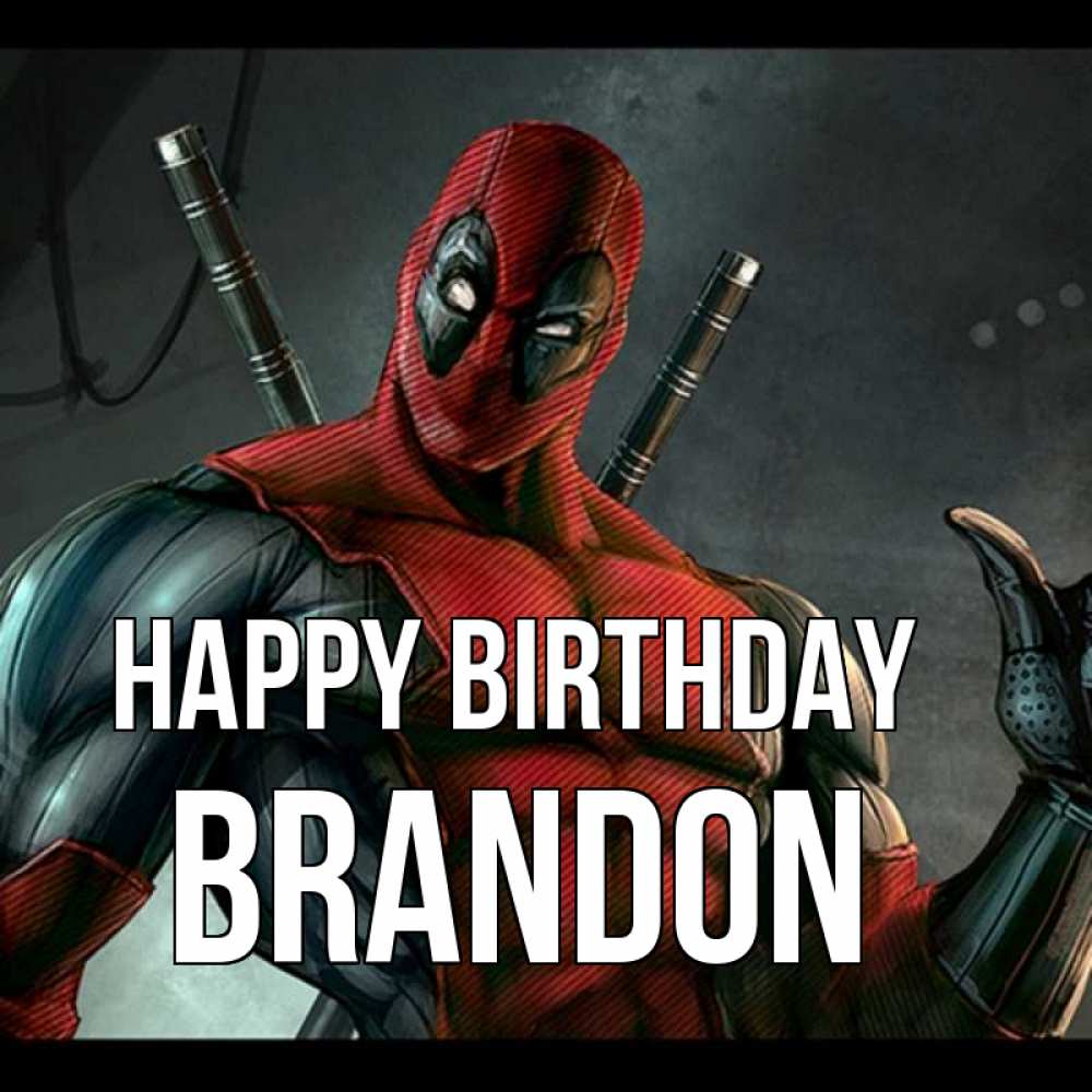 Greetings card с именем, Brandon Happy Birthday марвел супергерои Greetings with text for free download 