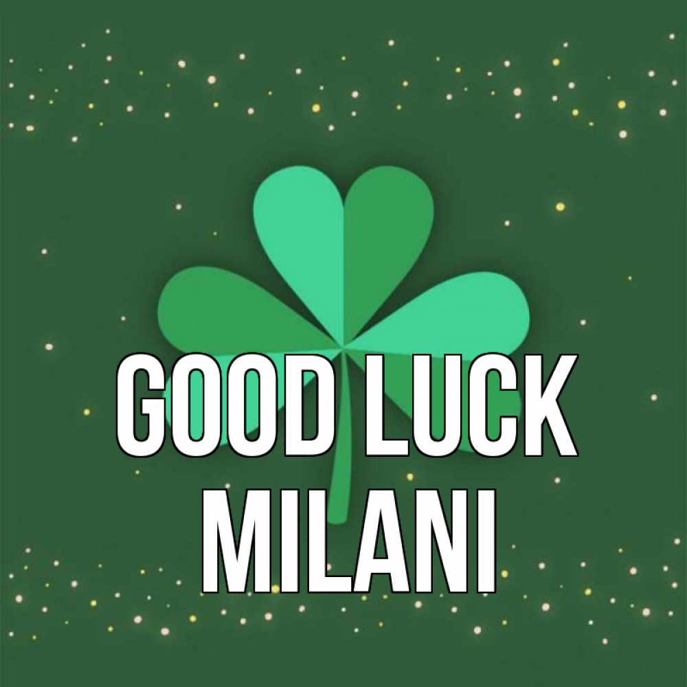 Greetings card с именем, Milani Good luck лист клевера Greetings with text for free download 