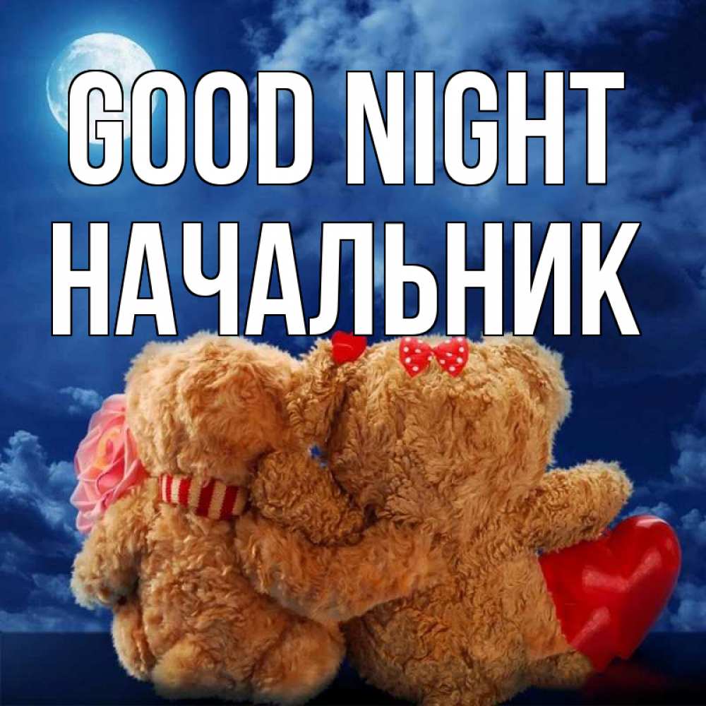 Greetings card с именем, Начальник Good night плюшевые Greetings with text for free download 