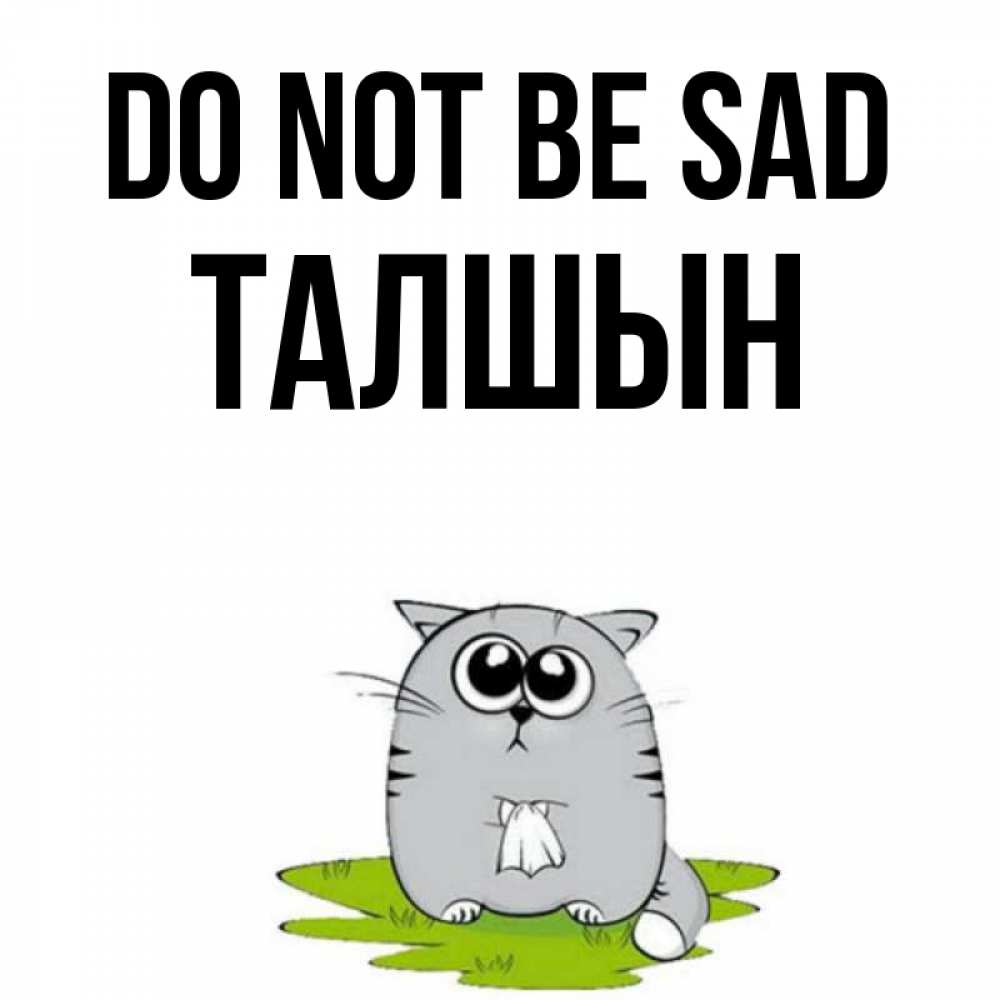 Greetings card с именем, ТАЛШЫН Do not be sad грустный котяра Greetings with text for free download 
