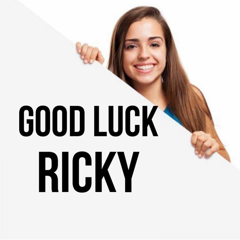 Greetings card с именем, Ricky Good luck пусть тебе сегодня повезет Greetings with text for free download 