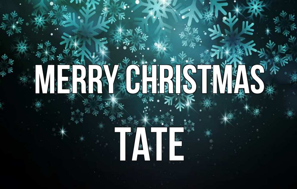 Greetings card с именем, Tate Merry Christmas Снежинки Greetings with text for free download 