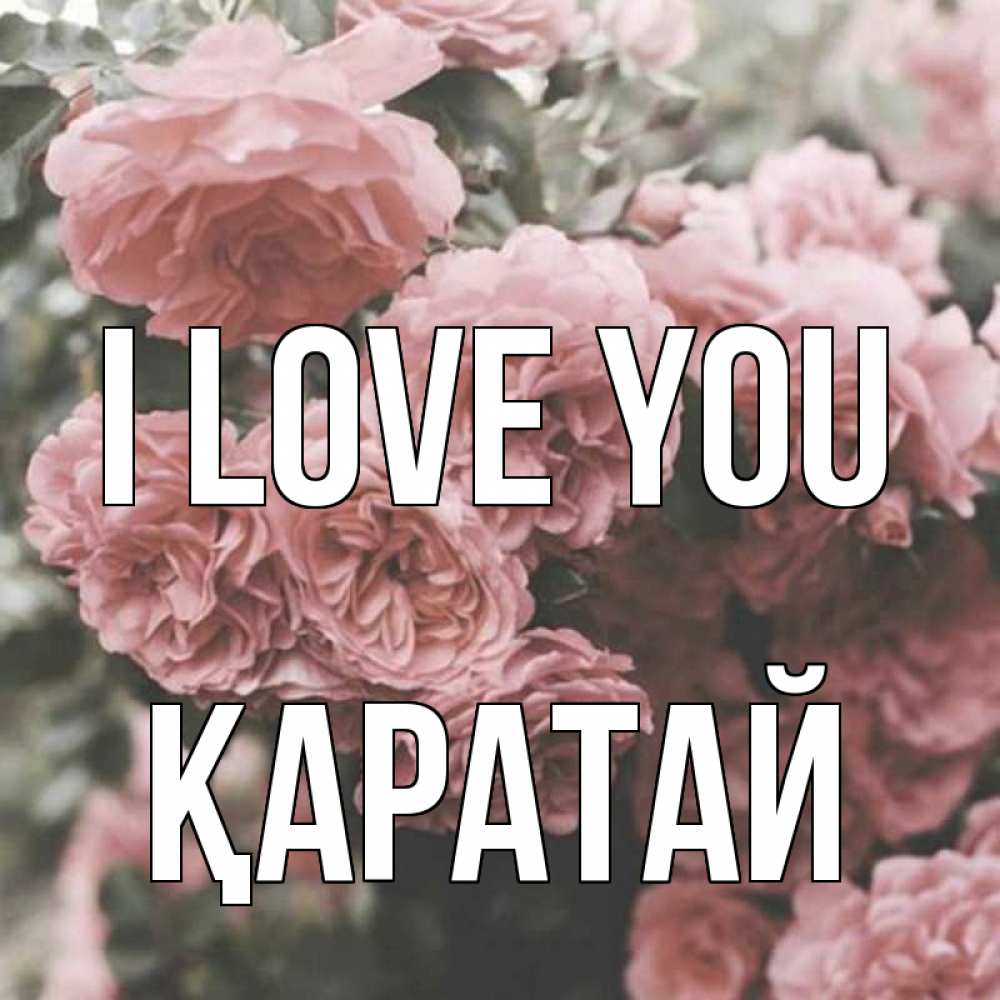 Greetings card с именем, Қаратай I love you розы 3 Greetings with text for free download 