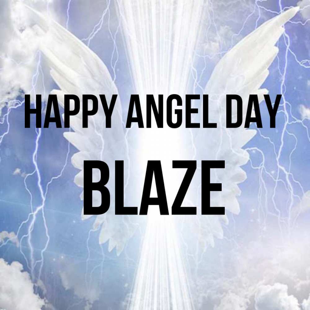 Greetings card с именем, Blaze happy angel day молнии на небе и свет Greetings with text for free download 