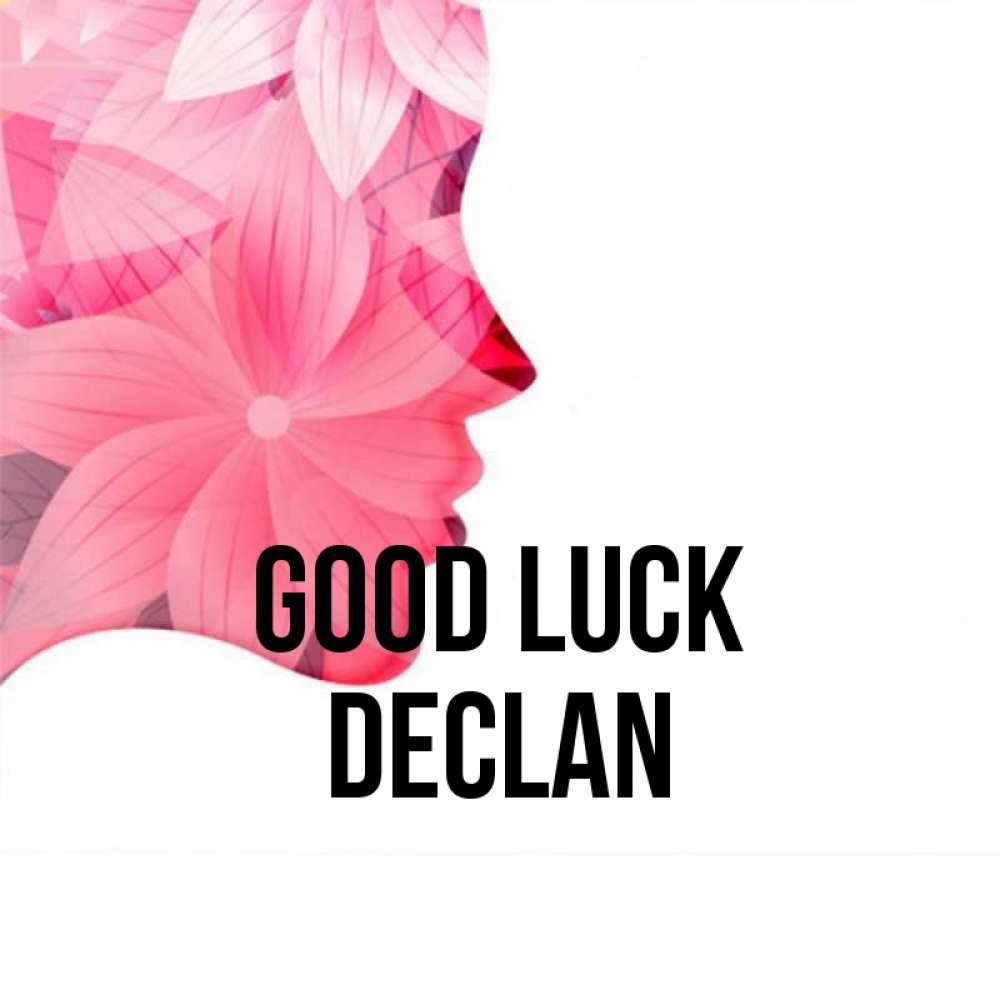 Greetings card с именем, Declan Good luck на удачу Greetings with text for free download 