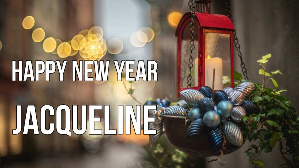 Greetings card с именем, Jacqueline Happy New Year новый год Greetings with text for free download 