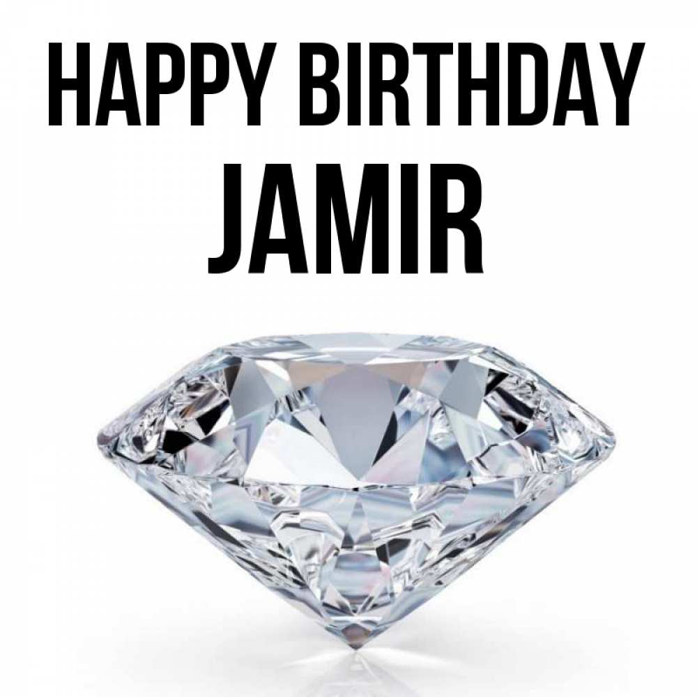 Greetings card с именем, Jamir Happy Birthday к пожеланием быть богатым Greetings with text for free download 