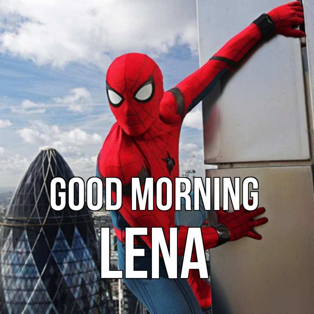 Greetings card с именем, Lena Good morning марвел герои Greetings with text for free download 