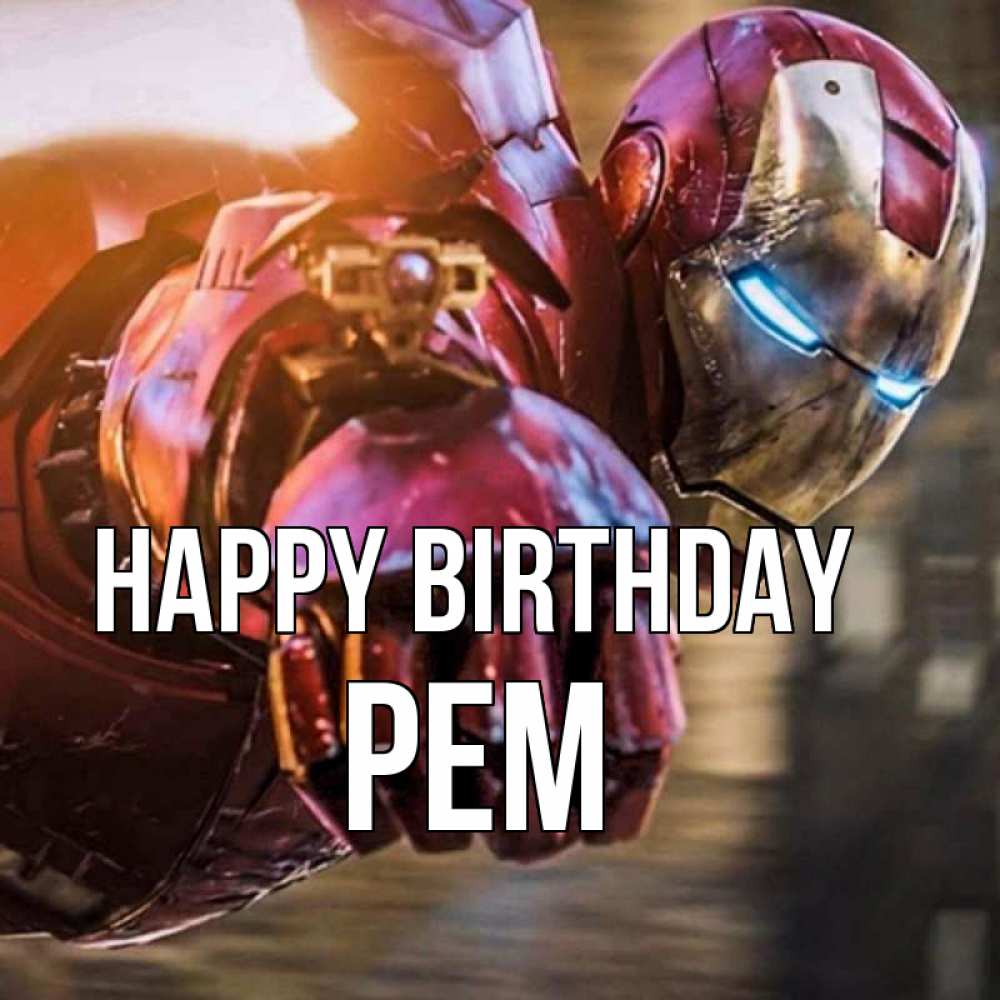 Greetings card с именем, Рем Happy Birthday марвел супергерои в костюме Greetings with text for free download 