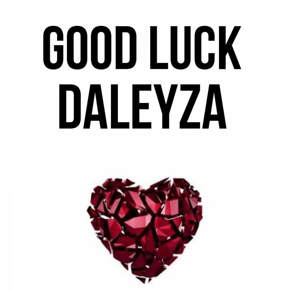 Greetings card с именем, Daleyza Good luck бордовое из кристаллов  1 Greetings with text for free download 
