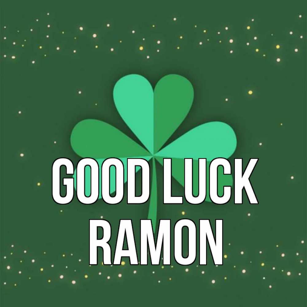 Greetings card с именем, Ramon Good luck лист клевера Greetings with text for free download 