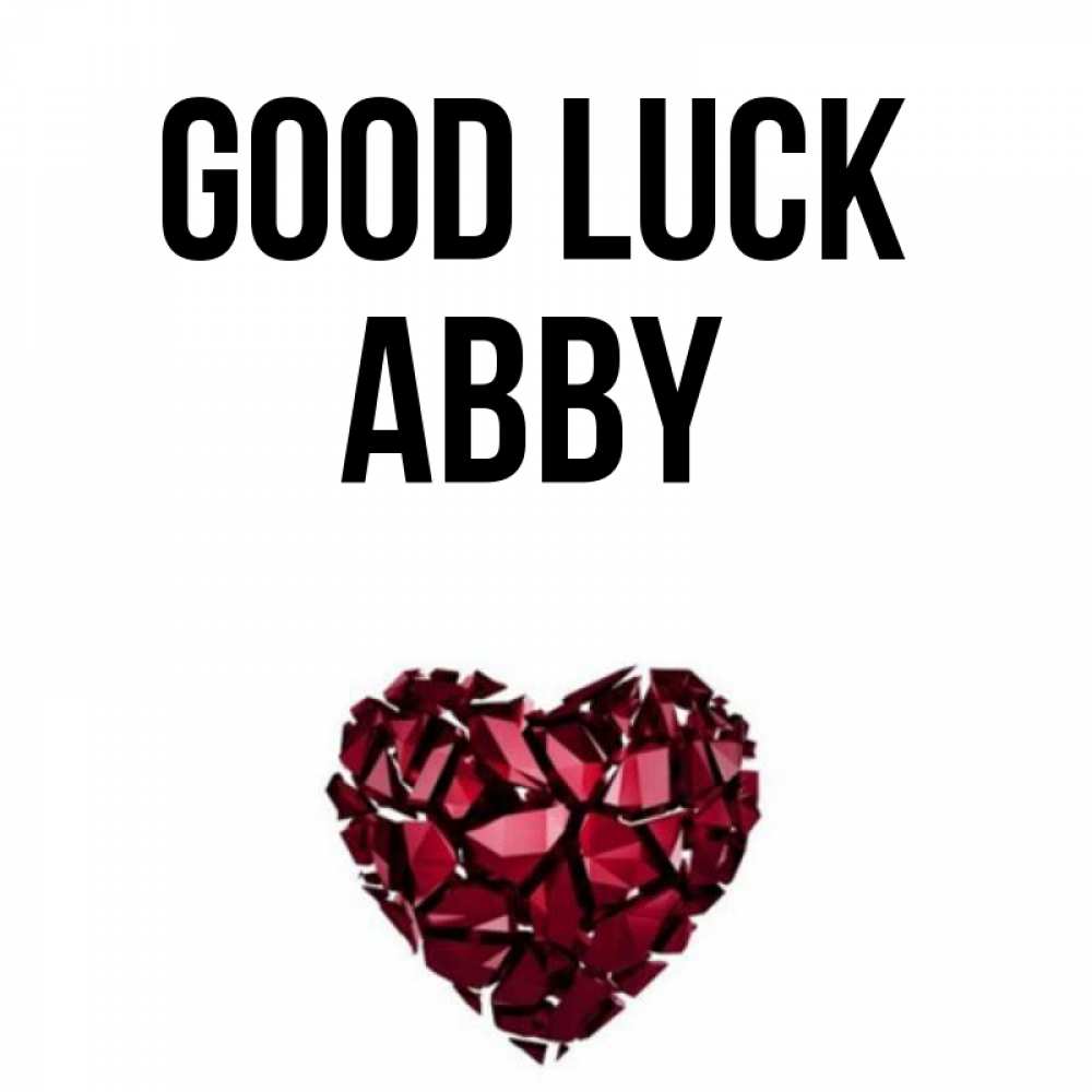 Greetings card с именем, Abby Good luck бордовое из кристаллов  1 Greetings with text for free download 