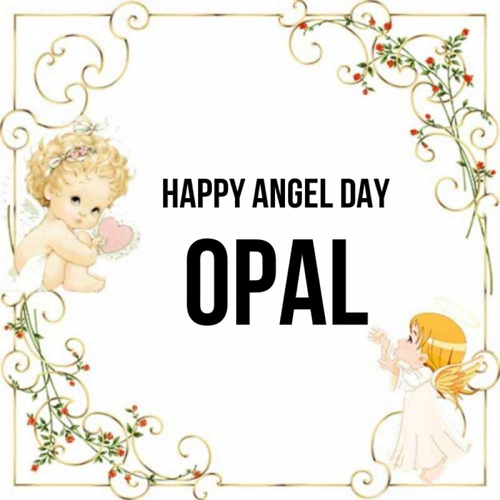 Greetings card с именем, Opal happy angel day ангелы желают прекрасных именин Greetings with text for free download 