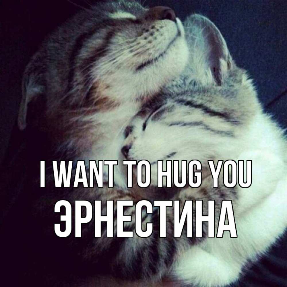 Greetings card с именем, Эрнестина I want to hug you полосатики Greetings with text for free download 