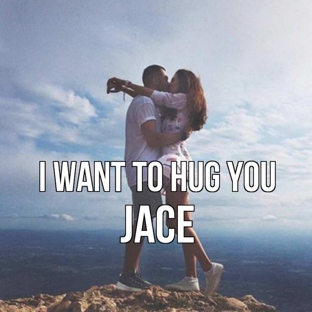 Greetings card с именем, Jace I want to hug you Морской пейзаж Greetings with text for free download 