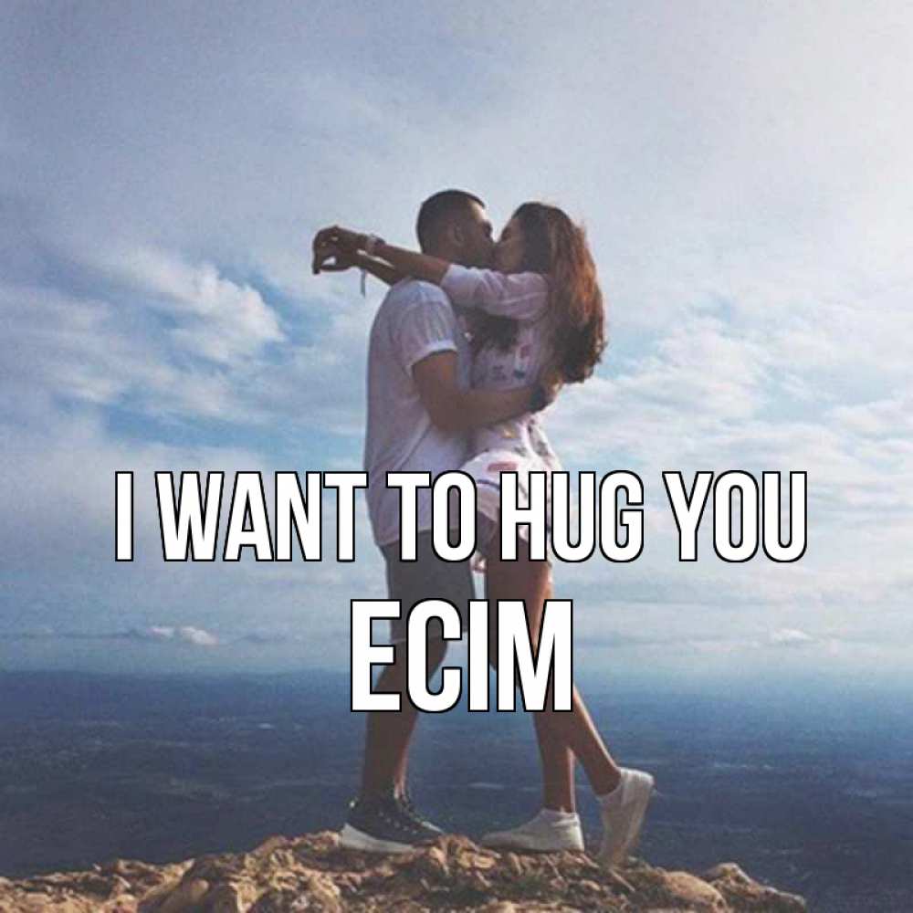 Greetings card с именем, Есім I want to hug you Морской пейзаж Greetings with text for free download 