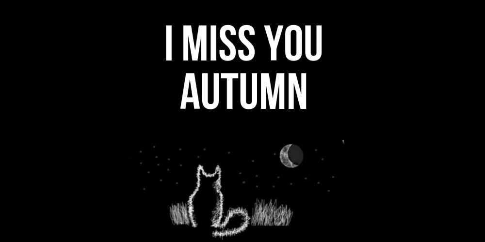 Greetings card с именем, Autumn I miss you кот Greetings with text for free download 