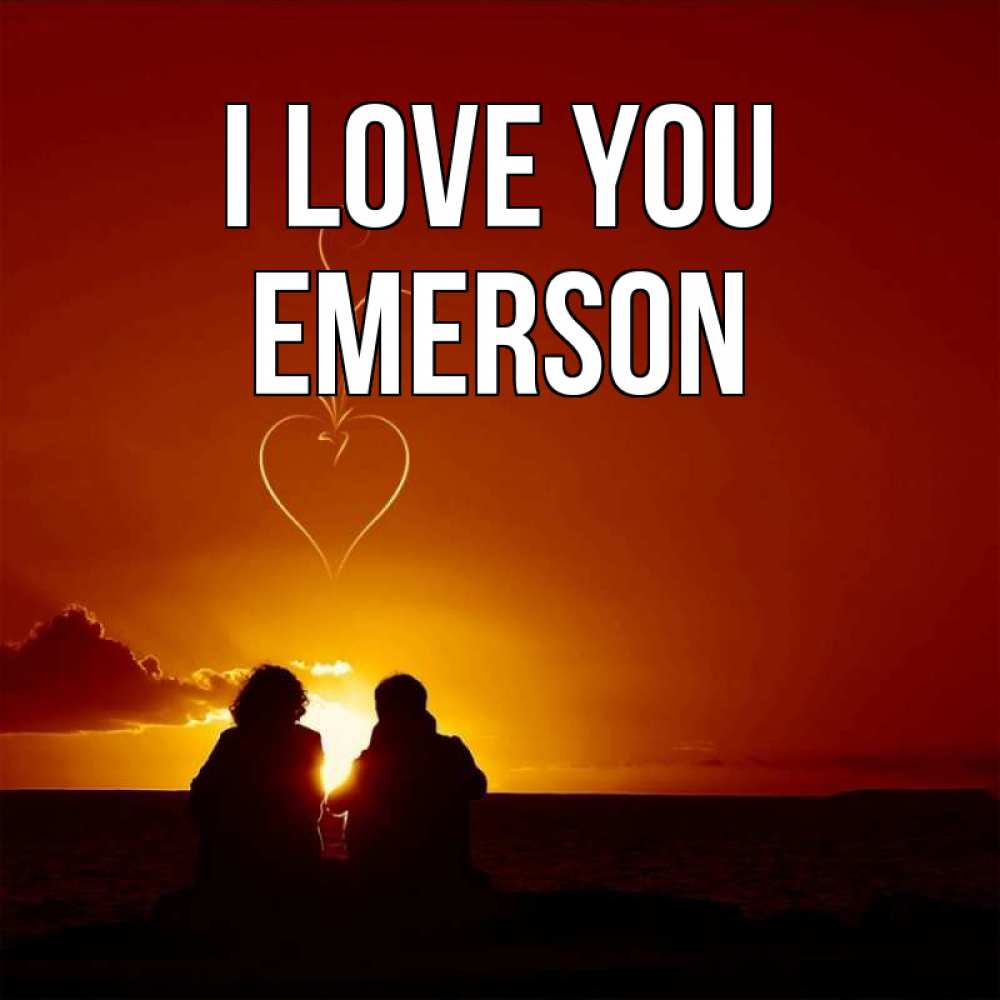 Greetings card с именем, Emerson I love you небо Greetings with text for free download 