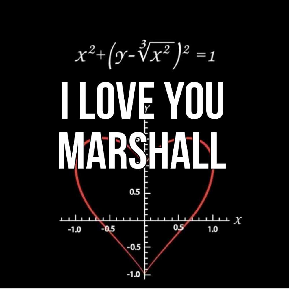 Greetings card с именем, Marshall I love you сердечная формула Greetings with text for free download 