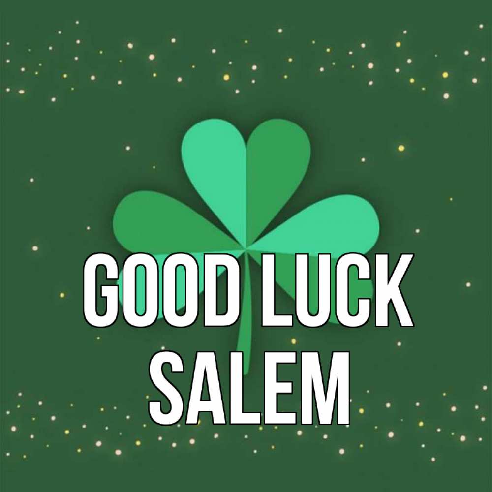 Greetings card с именем, Salem Good luck лист клевера Greetings with text for free download 