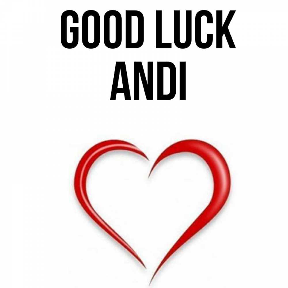 Greetings card с именем, Andi Good luck для удачливых людей Greetings with text for free download 