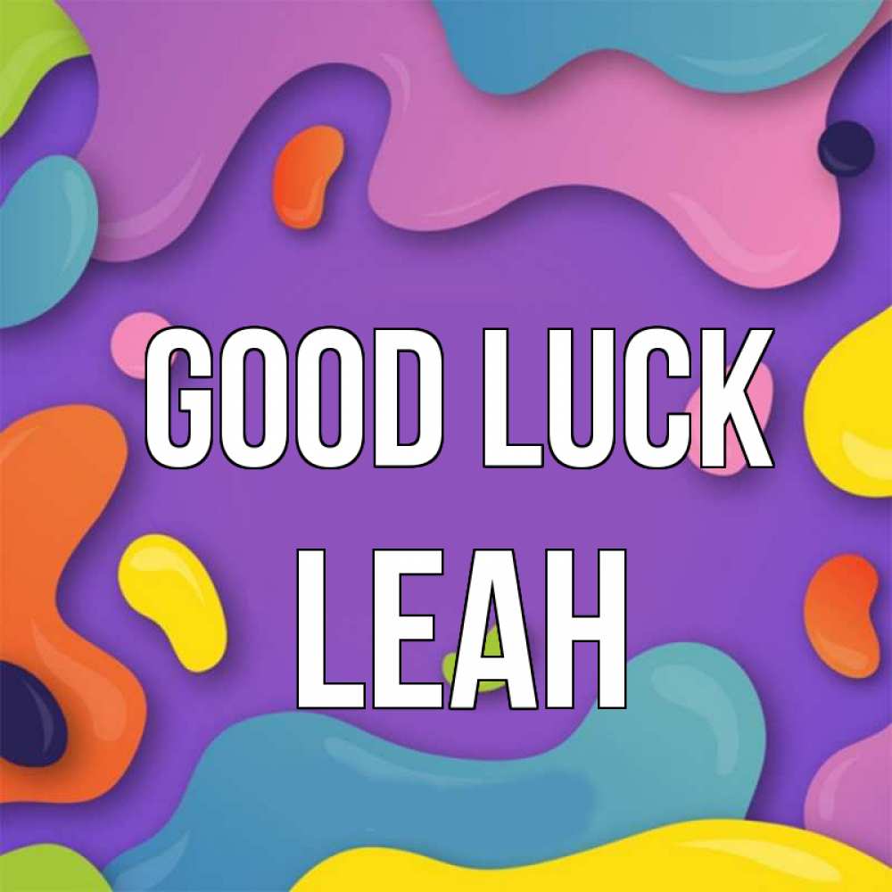 Greetings card с именем, Leah Good luck абстрактное что то Greetings with text for free download 