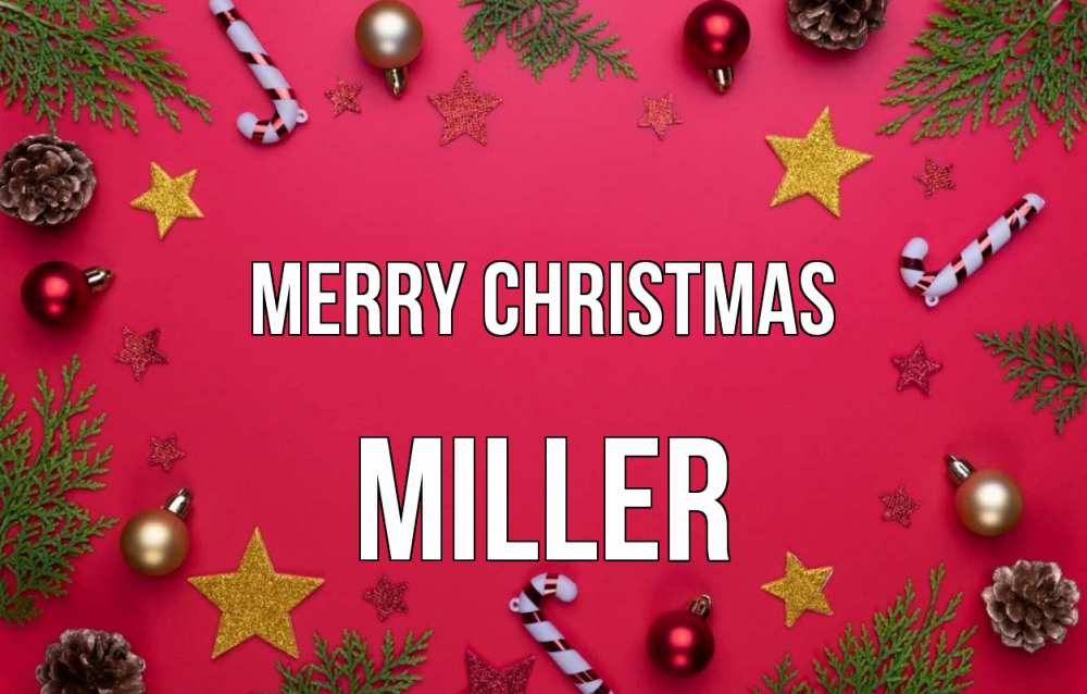 Greetings card с именем, Miller Merry Christmas с рождеством Greetings with text for free download 