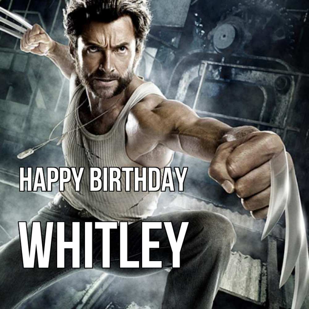 Greetings card с именем, Whitley Happy Birthday супергерой в ярости Greetings with text for free download 