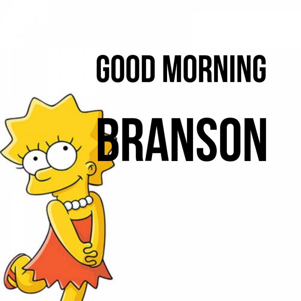 Greetings card с именем, Branson Good morning в платье и ожерелье Greetings with text for free download 