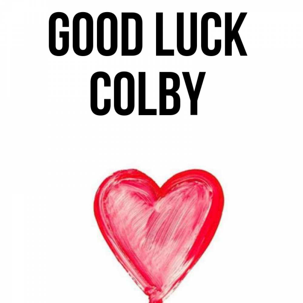 Greetings card с именем, Colby Good luck рисунок маркером Greetings with text for free download 