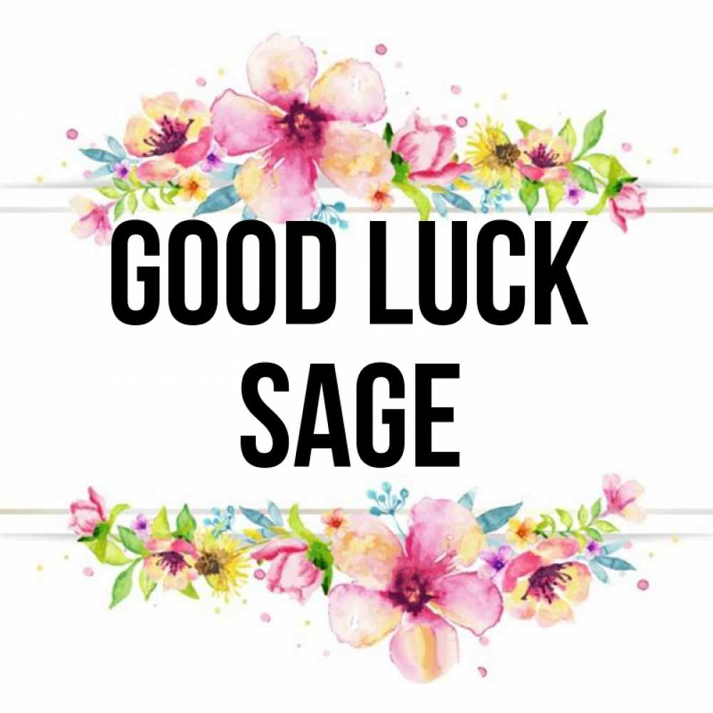 Greetings card с именем, Sage Good luck пусть повезет 1 Greetings with text for free download 