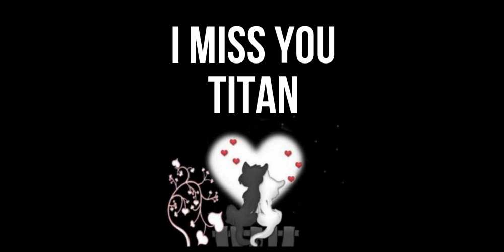 Greetings card с именем, Titan I miss you коты Greetings with text for free download 
