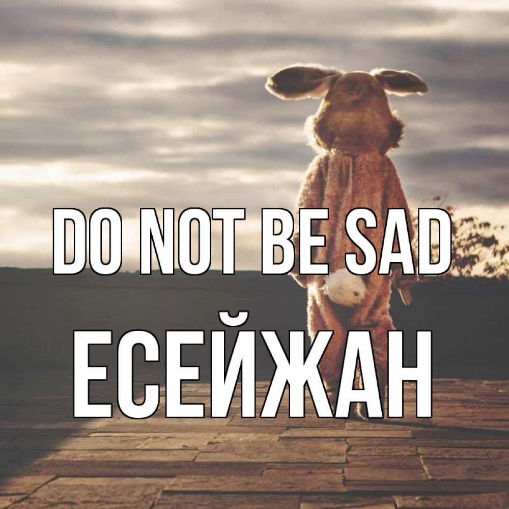 Greetings card с именем, Есейжан Do not be sad со спины Greetings with text for free download 