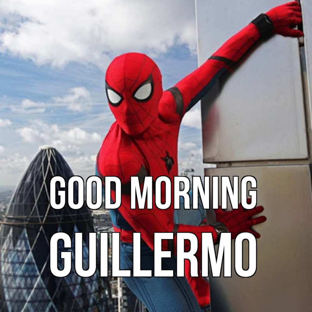 Greetings card с именем, Guillermo Good morning марвел герои Greetings with text for free download 