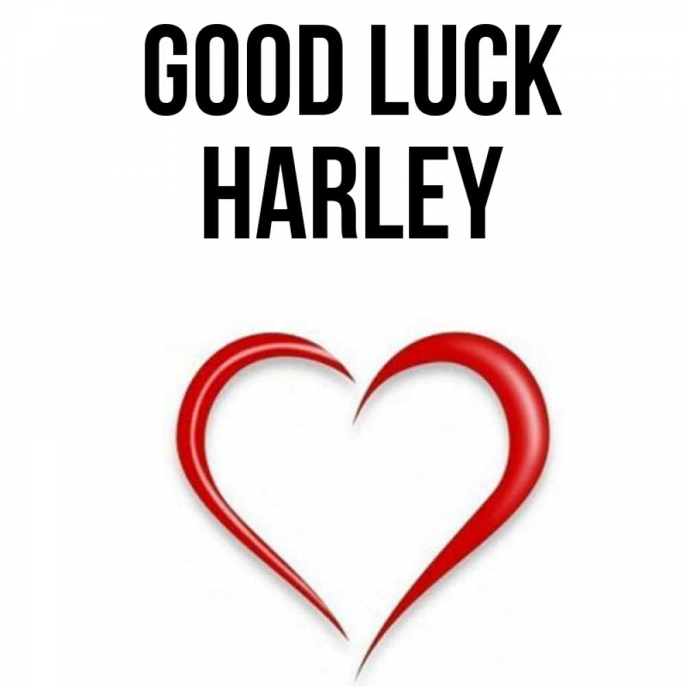 Greetings card с именем, Harley Good luck для удачливых людей Greetings with text for free download 