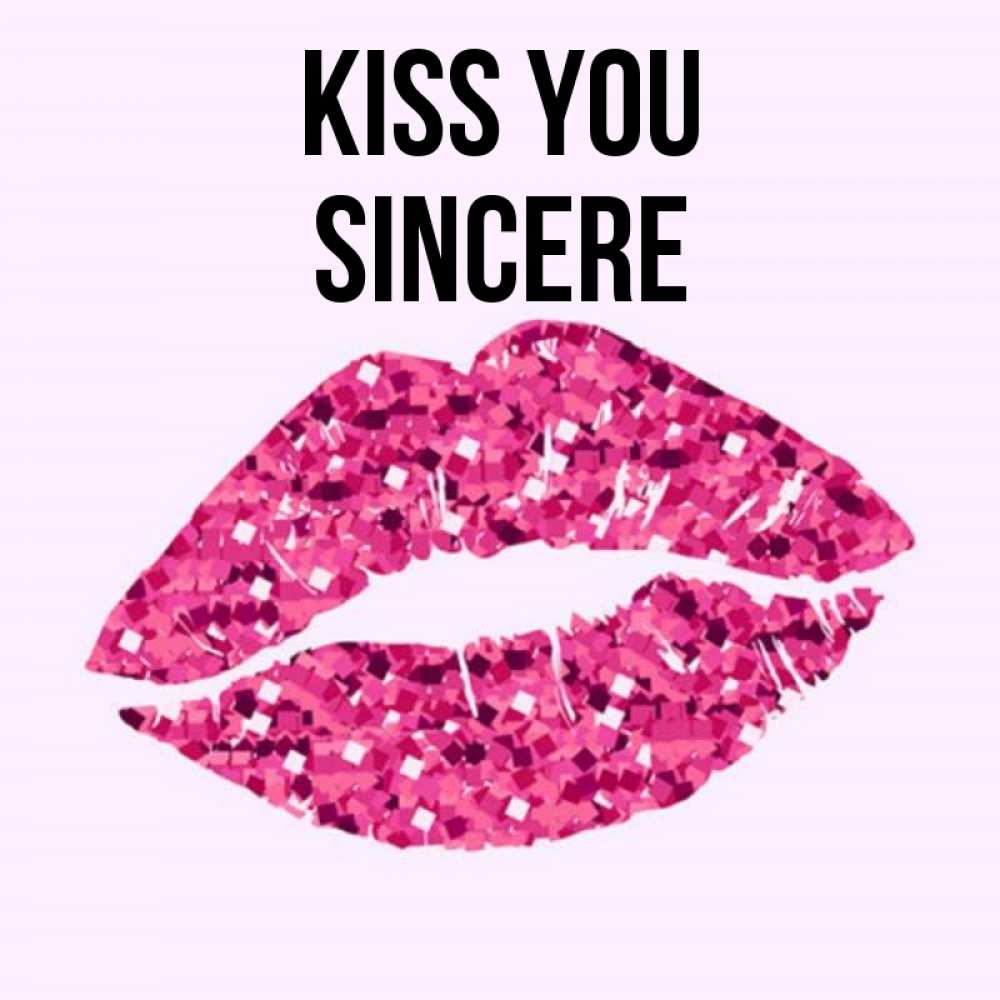 Greetings card с именем, Sincere Kiss you открытка с женскими губами и поцелуем для парня Greetings with text for free download 