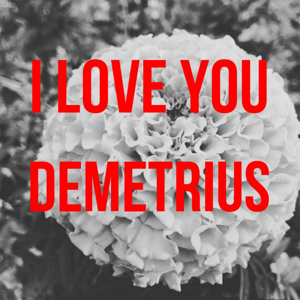 Greetings card с именем, Demetrius I love you подпись Greetings with text for free download 
