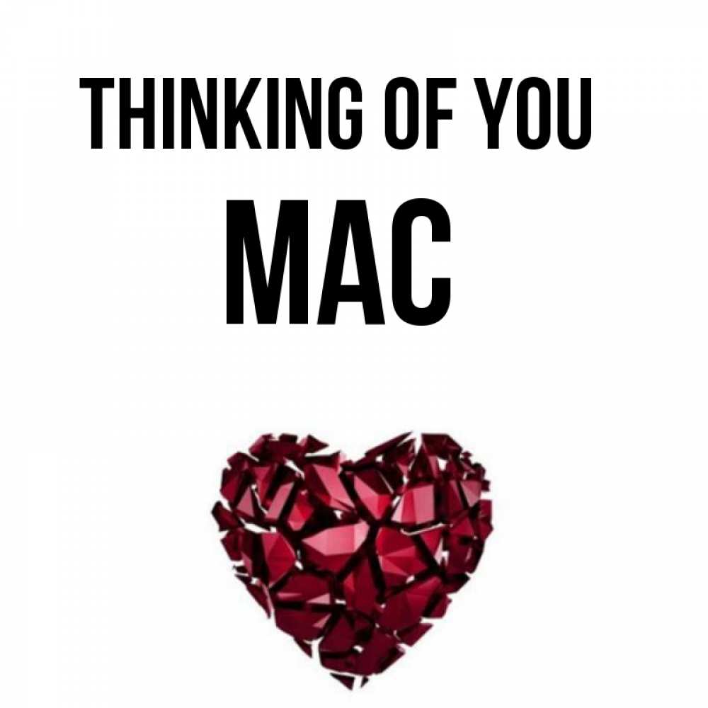 Greetings card с именем, Mac Thinking of you рубиновое 1 Greetings with text for free download 