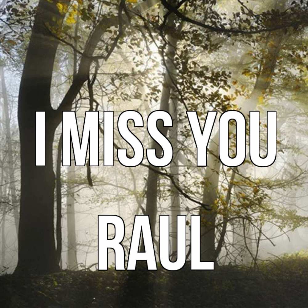 Greetings card с именем, Raul I miss you грустно Greetings with text for free download 