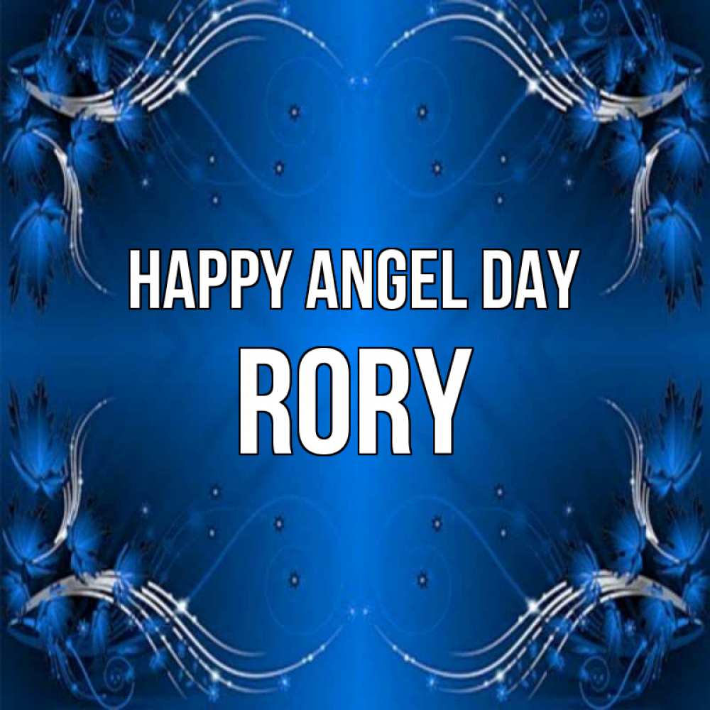 Greetings card с именем, Rory happy angel day красивая рамочка с узорами Greetings with text for free download 