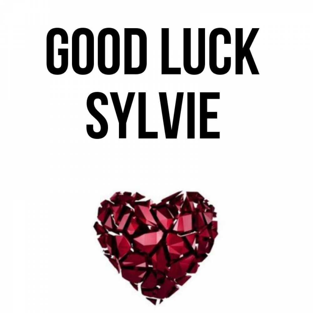 Greetings card с именем, Sylvie Good luck бордовое из кристаллов  1 Greetings with text for free download 