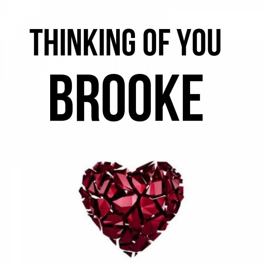 Greetings card с именем, Brooke Thinking of you рубиновое 1 Greetings with text for free download 