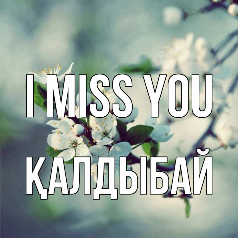 Greetings card с именем, Қалдыбай I miss you весна Greetings with text for free download 