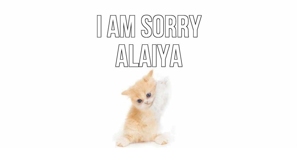 Greetings card с именем, Alaiya I am sorry кот Greetings with text for free download 